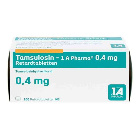 Tamsulosin 1a Pharma 0 4 Mg Retardtabletten 100 Stk