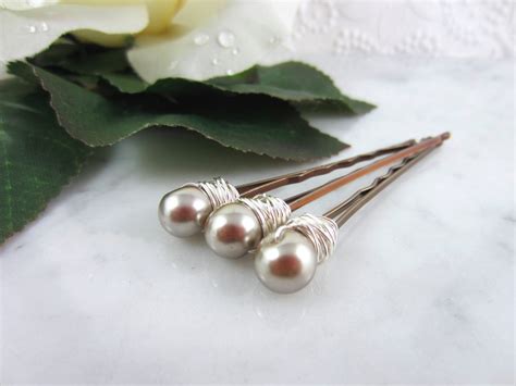 Pearl Hair Pins Silver Pearl Hair Pins Grey Hair Pins