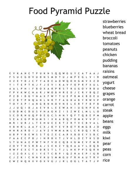 Food Pyramid Word Search Printable Word Search Maker