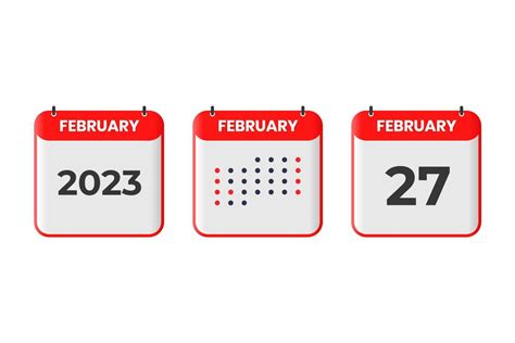 February 27 calendar design icon. 2023 calendar schedule, appointment ...