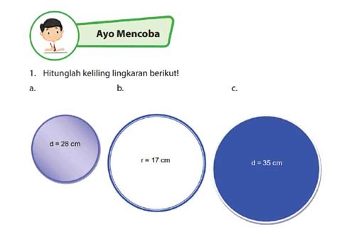 Hitunglah Keliling Lingkaran Berikut D Cm R Cm D Cm