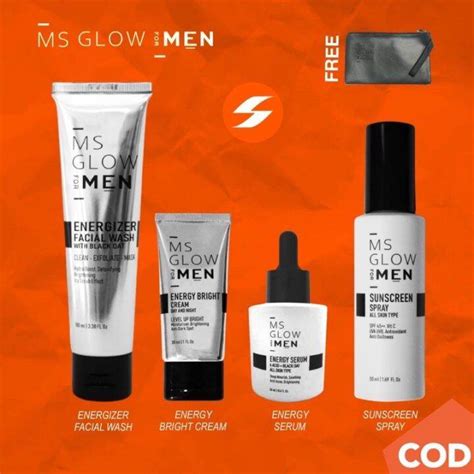 Paket Ms Glow Men Complete Ms Glow For Men Original Bpom Free Pouch