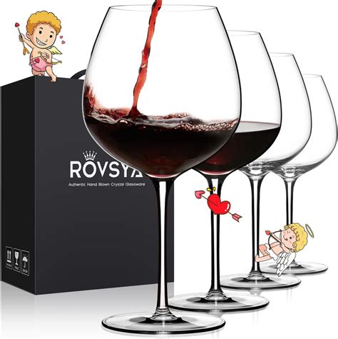 Red Wine Glasses Set Of 4 Rovsya