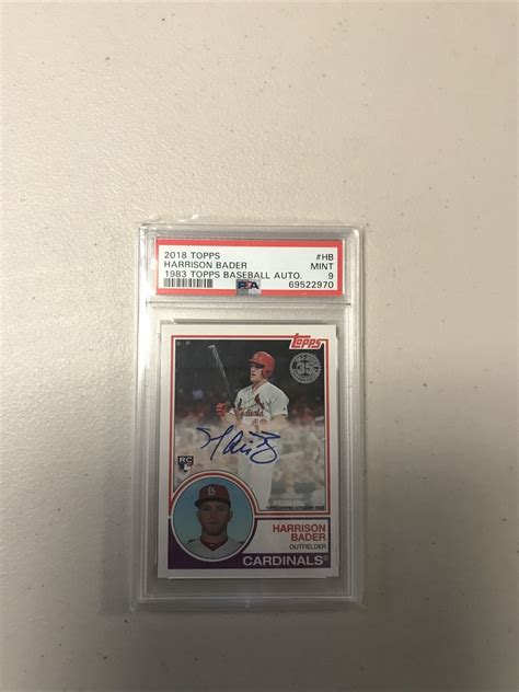 2018 Topps 1983 Topps Design Auto Harrison Bader 83A HB Rookie Auto RC