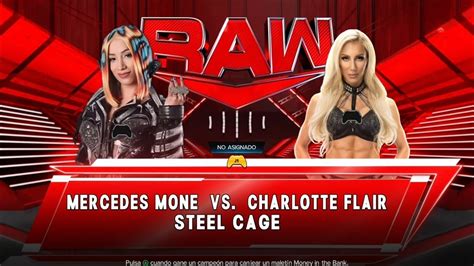 WWE 2K23 MERCEDES MONE VS CHARLOTTE FLAIR STEEL CAGE MATCH AT RAW Wwe