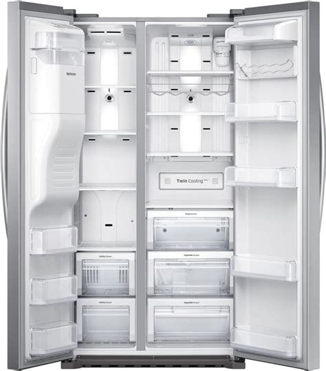 Samsung Rs22hdhpnsr 22 Cu Ft Freestanding Counter Depth Side By Side Refrigerator Stainless