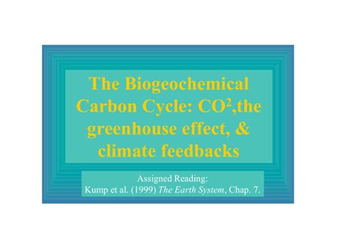 The Biogeochemical Carbon Cycle