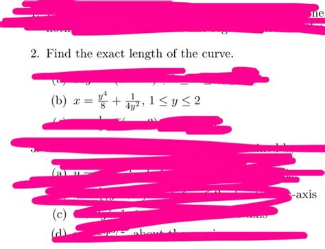 Solved Find The Exact Length Of The Curve X Y48