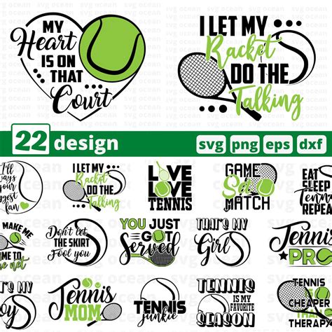 Tennis Svg, Tennis Silhouettes Svg, Tennis Monogram Frames | Master Bundles