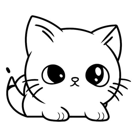 Premium Vector Cute Cartoon Cat On A White Background Isolated