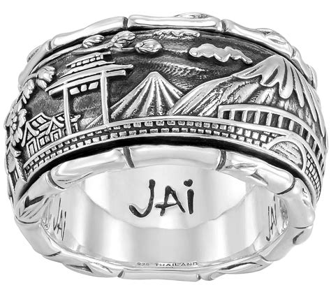 JAI Sterling Silver Japanese Scenery Spinner Band Ring - QVC.com