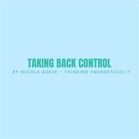 Taking Back Control by Nicola Adkin – mymonX