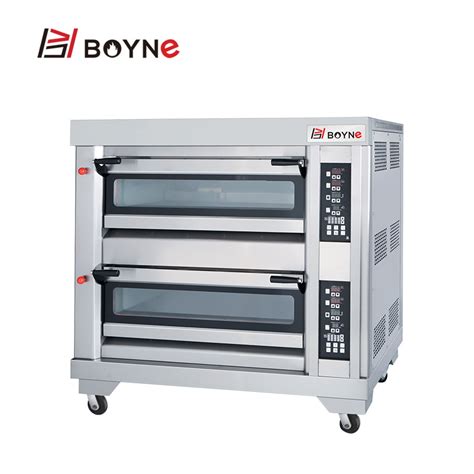 High End Computer Controlled Bread Baking Gas Oven Double Deck Four