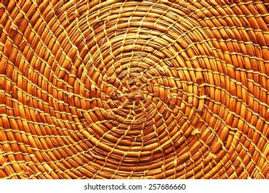 Circular Background Rattan Fibers Wicker Texture Stock Photo