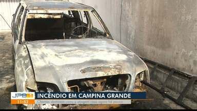 JPB1 Fogo destrói carro e chamas atingem casa em Campina Grande