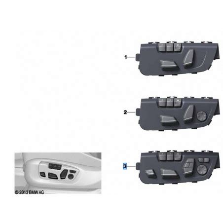 Interrupteur réglage de siège gauche pour BMW X5 F15 X6 F16