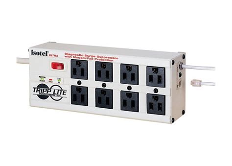 Tripp Lite Isobar Surge Protector Metal Rj11 8 Outlet 12ft Cord 3840 Joules Isotel8ultra