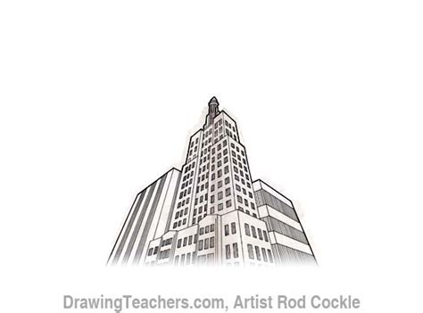 3 Point Perspective Buildings Sketch