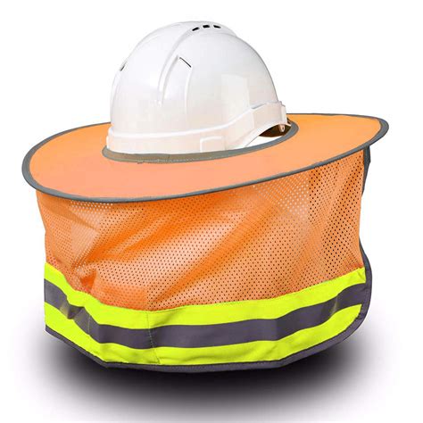 Hard Hat Sun Shade Full Brim Mesh Neck Sun Shield Protector With High