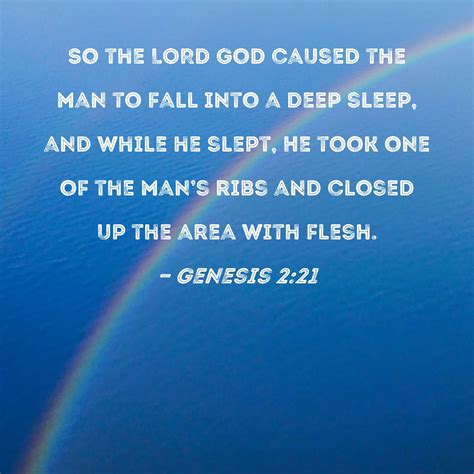 Genesis 2 21 So The LORD God Caused The Man To Fall Into A Deep Sleep