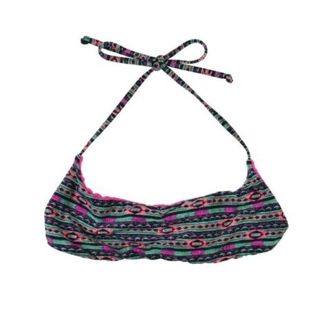 Billabong Womens Multicolor Geo Delight Tali Halter Bikini Swim Top