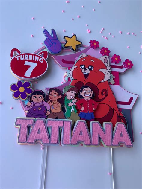 Turning Red Cake Topper Panda Rojo Topper Turning Red Banner Red