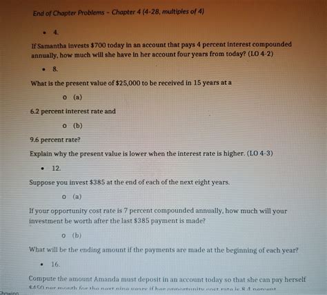 Solved End Of Chapter Problems Chapter Chegg