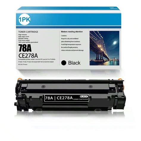 1 Pack Black High Yield Toner Cartridge 78a Ce278a Replacement For Hp Pro P1606dn P1606