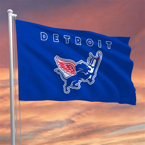 Detroit Sport Teams Logo Mixed Flag – SouthernLife