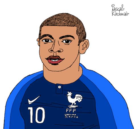 Kylian Mbappe By Pascal Kirchmair | Famous People Cartoon | TOONPOOL