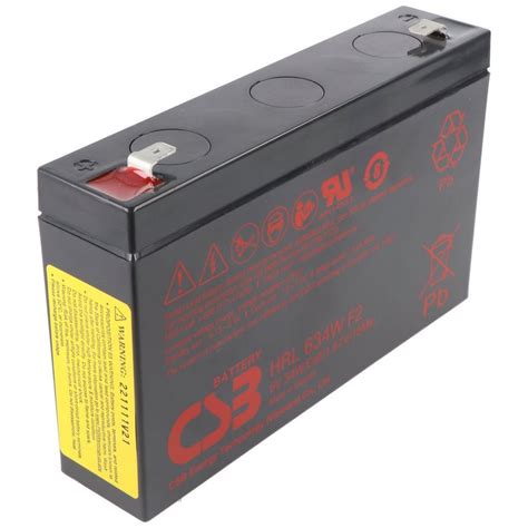 CSB CSB-HRL634W 6 Volt AGM Bleiakku 5,6Ah - 34Wh, 151x34x98,3mm Faston ...