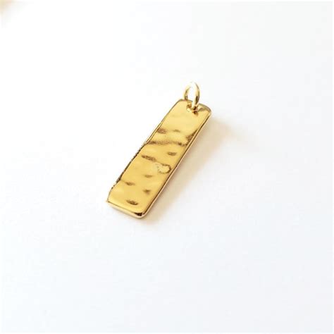 24k Gold Bar Pendant - Etsy