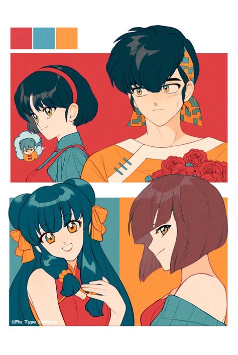 Tendou Akane Shampoo Saotome Ranma Hibiki Ryouga And Tendou Nabiki