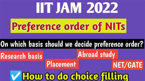 Preference Order Of Nits On Which Basis Should We Decide Nits For Msc