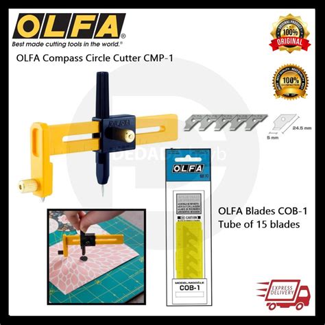 Olfa Compass Circle Cutter Cmp 1 And Blades Cob 1 Tube Of 15 Blades Shopee Malaysia