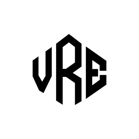 VRE letter logo design with polygon shape. VRE polygon and cube shape