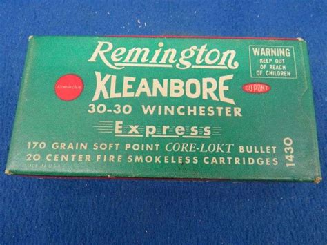 20 Remington Kleanbore 30 30 Winchester Rifle Rounds 170 Grain Soft