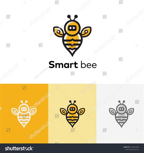 Smart Bee Technology Bee Robot Bee เวกเตอร์สต็อก ปลอดค่าลิขสิทธิ์