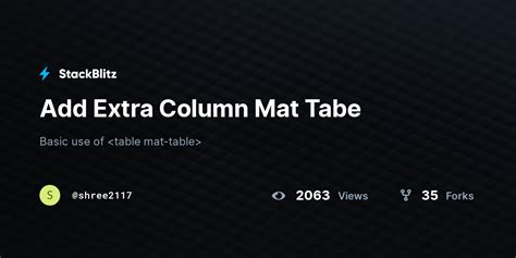 add extra column mat tabe stackblitz