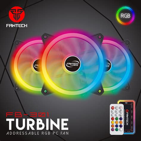 Fb 301 Turbine Rgb Fan 3n1 W Hub And Remote Control Fantech