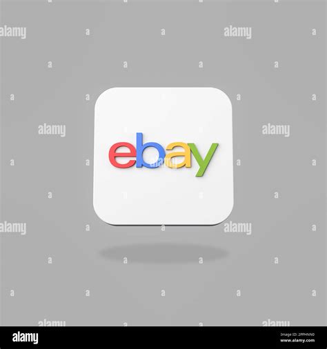 Ebay App Icon 3d Shape Isolated On Flat Gray Background With Shadow 3d