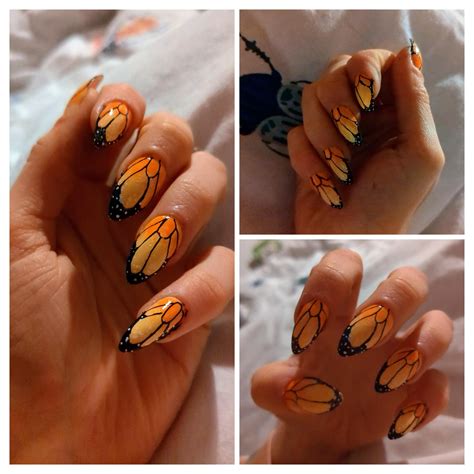 Monarch Butterfly Nail Art