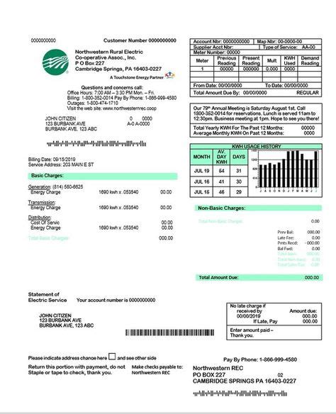 Usa Electricity Utility Bill Template Fully Editable In Word Format In