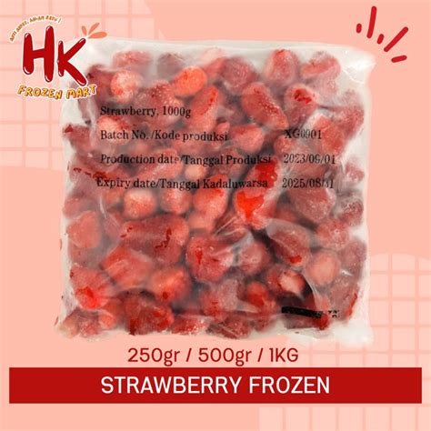 Jual Strawberry Frozen PREMIUM 250gr 500gr 1KG Buah Stroberi Beku