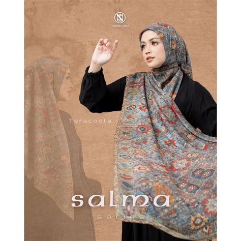 Jual Salma Series Ninano Label Hijab Segi Empat Motif Voal Jilbab