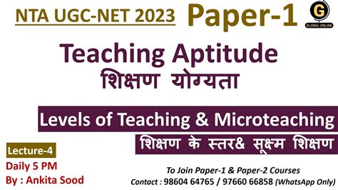 Levels Of Teaching Microteaching In Teaching Aptitude For UGC NET