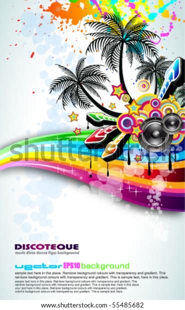 Tropical Disco Dance Background Music Fantasy Stock Vector Royalty