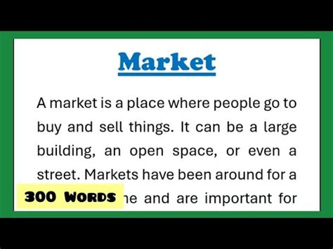 Market Essay Writing In English Words Market Paragraph