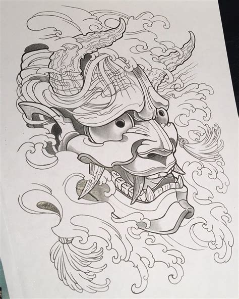 Hannya Mask Drawing at PaintingValley.com | Explore collection of ...