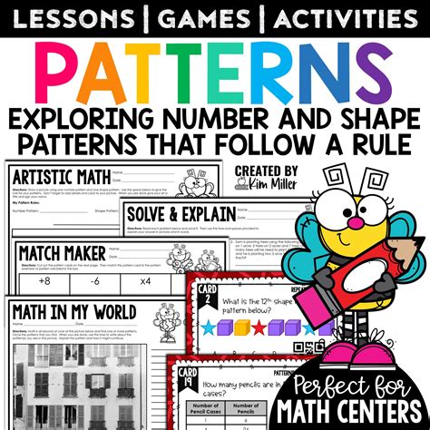 Number and Shape Patterns 4th Grade Math Review Activities and Games 4 ...